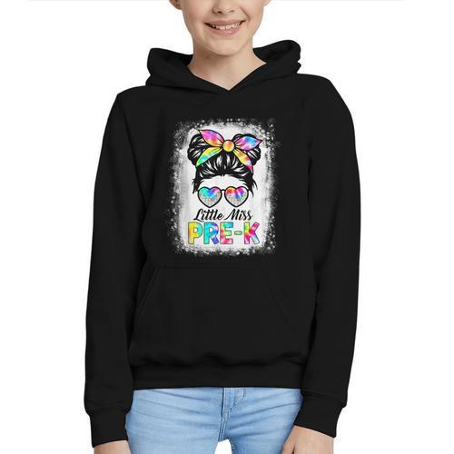 Girls PRE-K Preschool Back To School Cute Little Miss Pre-k Graphic Youth Hoodie - Savourry