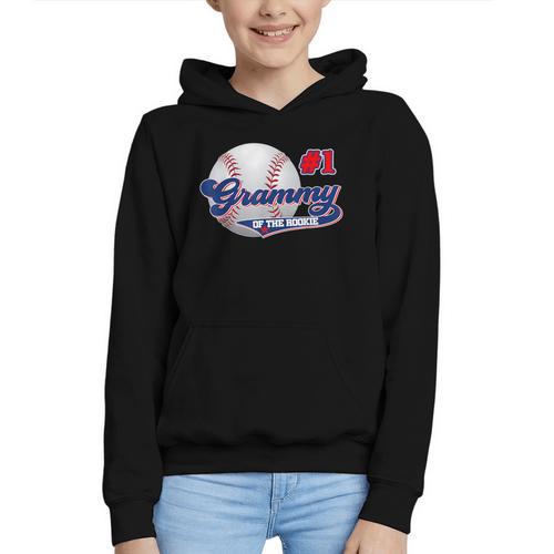 Grammy Rookie Of Year 1st Birthday Baseball Theme Matching Graphic Youth Hoodie - Sportilla