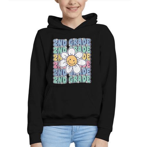 Groovy 2nd Grade Back To School First Day Of Second Grade Graphic Youth Hoodie - Savourry