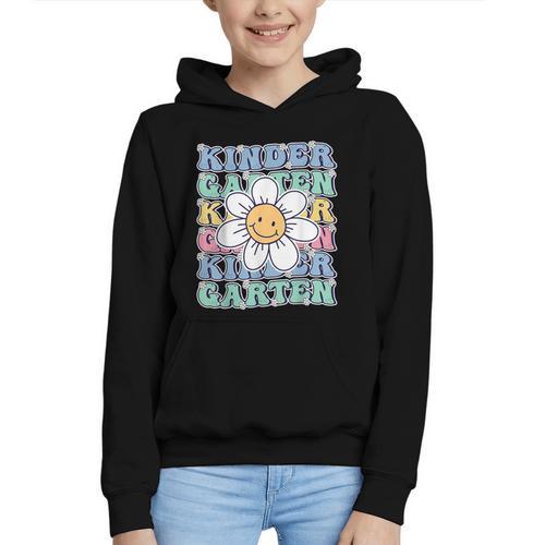 Groovy Kindergarten Back To School First Day Of Kindergarten Graphic Youth Hoodie - Savourry