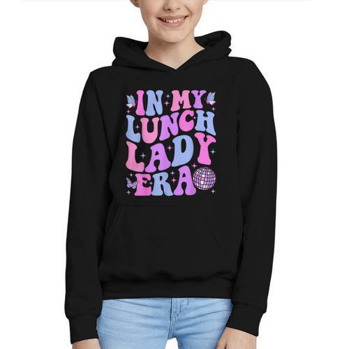 Groovy In My Lunch Lady Era Cafeteria Back To School Graphic Youth Hoodie - Savourry