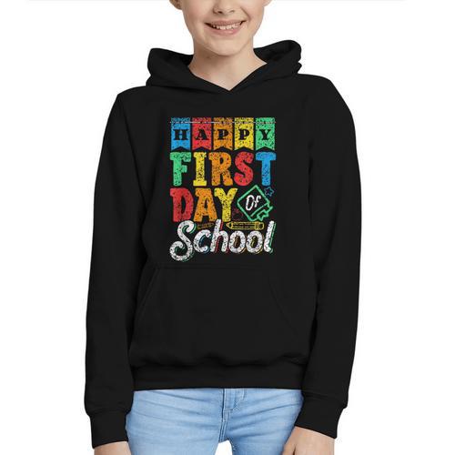 Happy First Day Of School Pupil Kids Grade Back To School 1 Graphic Youth Hoodie - Savourry
