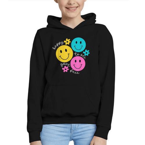 Happy To See Your Face Back To School First Day Of School Graphic Youth Hoodie - Savourry
