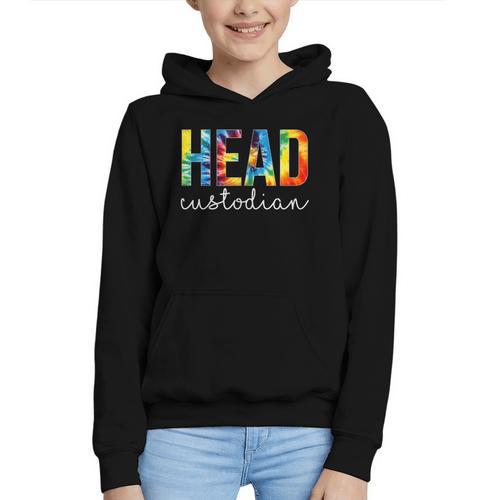 Head Custodian Women Tie Dye Back To School Appreciation Day Graphic Youth Hoodie - Savourry