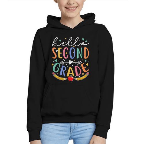 Hello 2nd Grade Tshirt Second Grade Back To School Graphic Youth Hoodie - Savourry