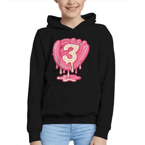 Ice Cream Baseball Glove 3rd Birthday Edition Graphic Youth Hoodie - Sportilla