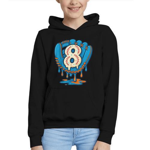 Ice Cream Baseball Glove 8th Birthday Edition Graphic Youth Hoodie - Sportilla