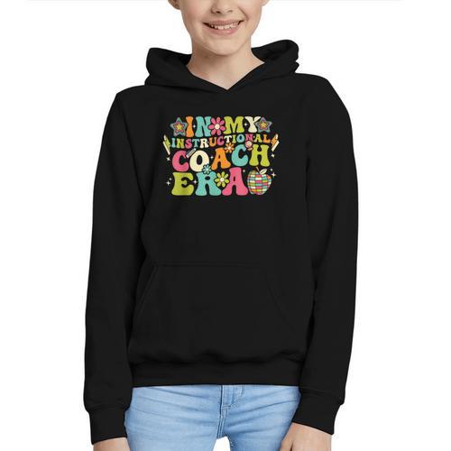 In My Instructional Coach Era Groovy Back To School Graphic Youth Hoodie - Savourry