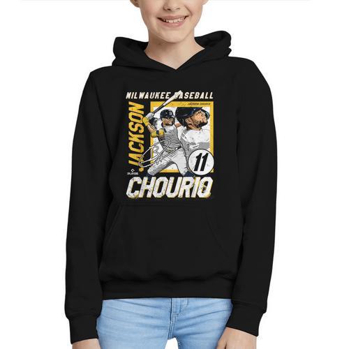 Jackson Chourio Milwaukee MLB Baseball Player MLBJCH203M Graphic Youth Hoodie - Sportilla
