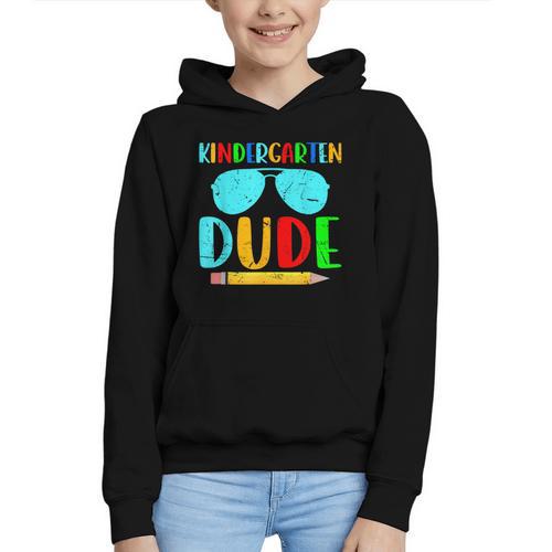 Kindergarten Dude First Day Back To School Kids Boys Graphic Youth Hoodie - Savourry