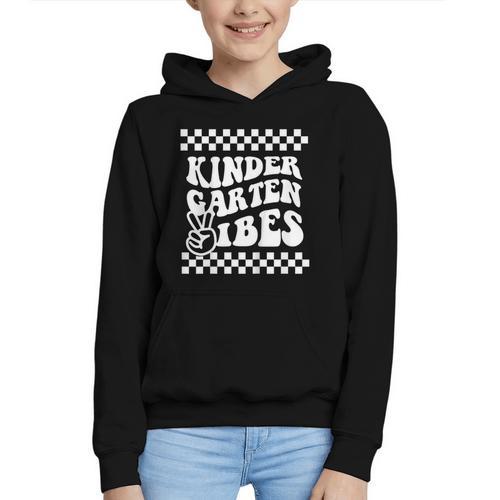 Kindergarten Vibes Retro Girl Back To School Kinder Boy Graphic Youth Hoodie - Savourry
