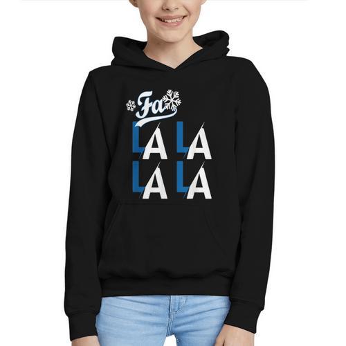 LA Baseball Fan Christmas FA La La Holiday Blue Theme Graphic Youth Hoodie - Sportilla
