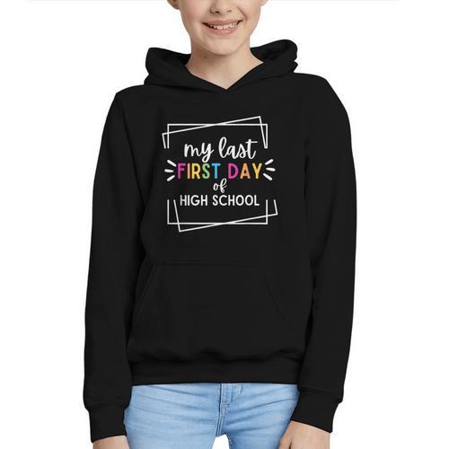 My Last First Day Of High School Back To School Graphic Youth Hoodie - Savourry