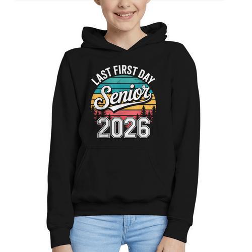 My Last First Day Senior 2026 Vintage Back To School Graphic Youth Hoodie - Savourry