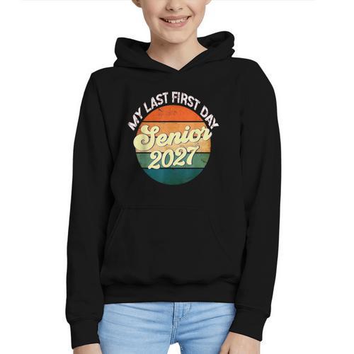Last First Day Senior 2027 Back To School Class Of 2027 Graphic Youth Hoodie - Savourry