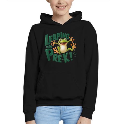 Leaping Into Pre-K Jumping Tree Frog Back To School Fun Graphic Youth Hoodie - Savourry