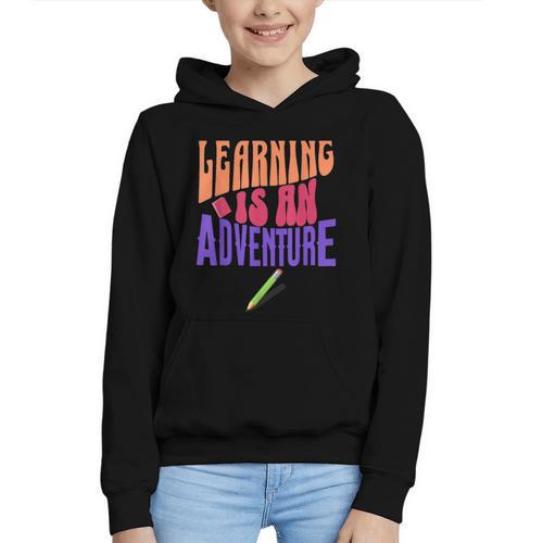 Learning Back To School Is a Motivational Graphic Youth Hoodie - Savourry