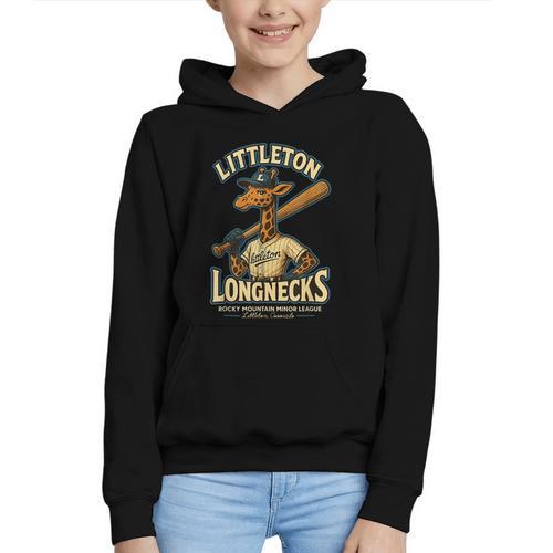 Littleton Longnecks Retro Minor League Baseball Graphic Youth Hoodie - Sportilla