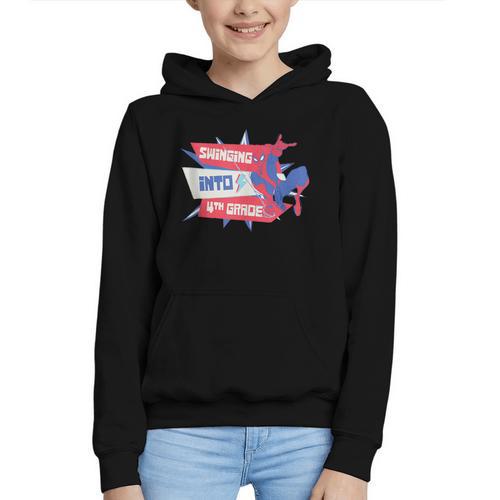 Marvel Spider-Man Swinging Into 4th Grade Back To School Graphic Youth Hoodie - Savourry