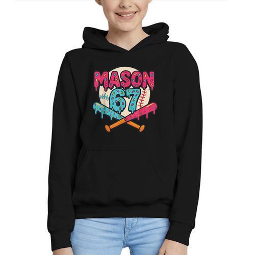 Mason 67 Ice Cream Drip Baseball Meme Graphics Graphic Youth Hoodie - Sportilla