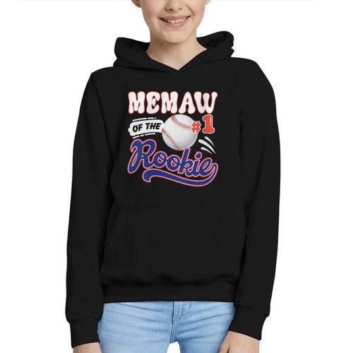 Memaw Rookie Of Year 1st Birthday Baseball Theme Matching Graphic Youth Hoodie - Sportilla