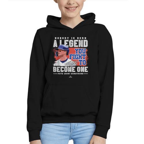 Nobody Is Born A Legend Pete Crow Armstrong Chicago Baseball Graphic Youth Hoodie - Sportilla