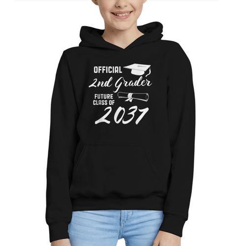 Official 2nd Grader Future Class Of 2037 Back To School Graphic Youth Hoodie - Savourry