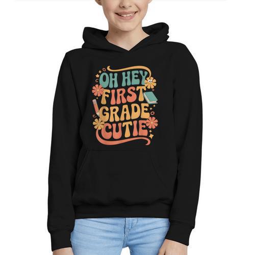 Oh Hey First Grade Cutie Back To School Graphic Youth Hoodie - Savourry
