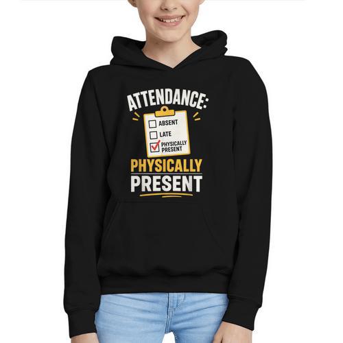 Physically Present Mentally Absent Back To School Graphic Youth Hoodie - Savourry