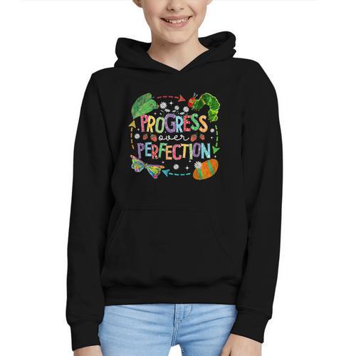 Progress Over Perfection Back To School Tee Graphic Youth Hoodie - Savourry