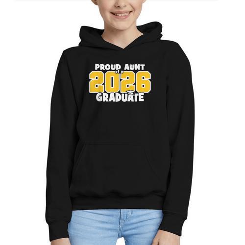 Proud Aunt Of 2026 Graduate Matching Back To School GY Graphic Youth Hoodie - Savourry