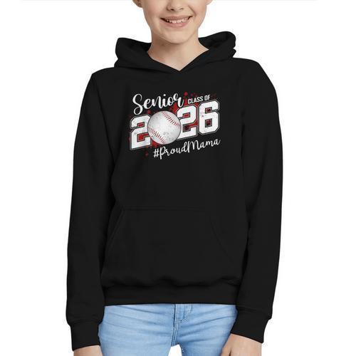 Proud Mama Of A 2026 Senior Baseball Graduation Mom Graphic Youth Hoodie - Sportilla