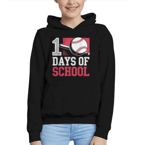 Retro 100 Days Of School Baseball Teacher Student 100 Days Graphic Youth Hoodie - Sportilla