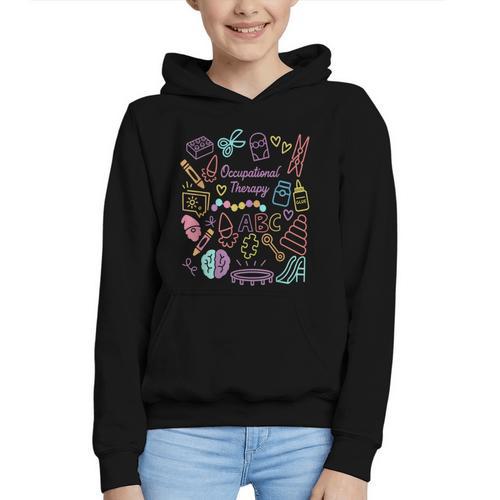 Retro Occupational Therapy Doodle Back To School Costume Graphic Youth Hoodie - Savourry