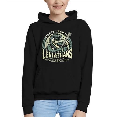 Safety Harbor Leviathans Retro Baseball Monster Graphic Youth Hoodie - Sportilla