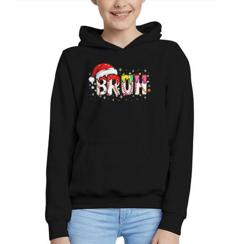 Santa Bruh Baseball Christmas Xmas Meme Pajamas Family Graphic Youth Hoodie - Sportilla