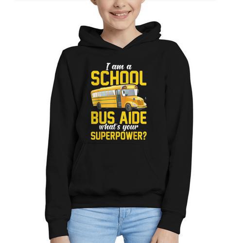 School Bus Aide Back To School Transport Bus Aide Graphic Youth Hoodie - Savourry