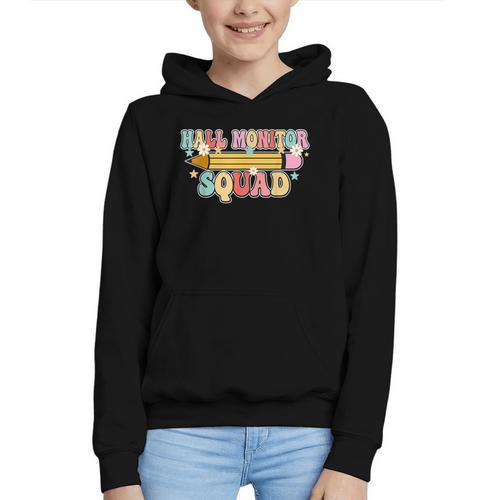 School Hall Monitor Squad Cool Retro Back To School Team Graphic Youth Hoodie - Savourry