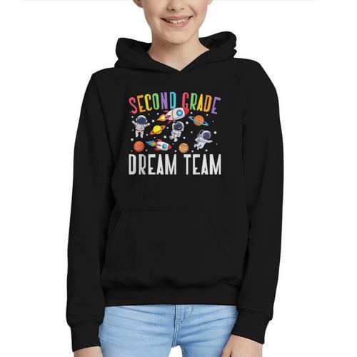 Second Grade Dream Team Astronaut 2nd Grade Back To School Graphic Youth Hoodie - Savourry