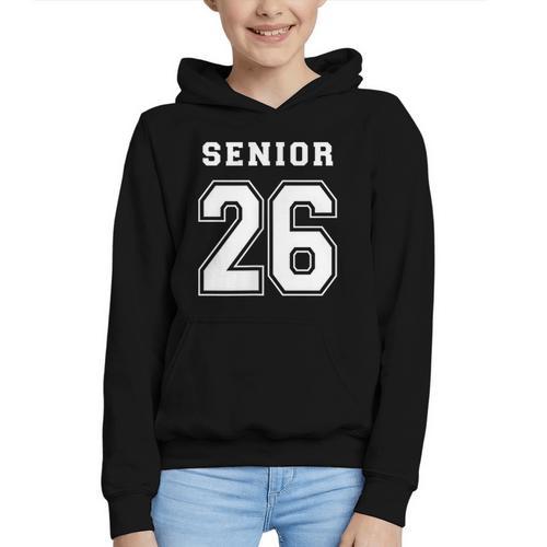 Senior 26 Class Of 2026 Front Back Grad Back To School Graphic Youth Hoodie - Savourry