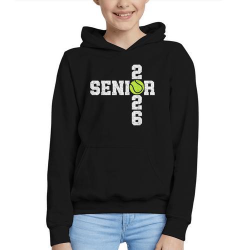 Senior Class Of 2026 Tennis Seniors Back To School 2026 Graphic Youth Hoodie - Savourry