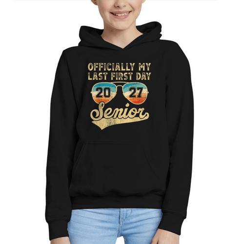 Senior Class Of 2027 Back To School Last First Day Of School Graphic Youth Hoodie - Savourry