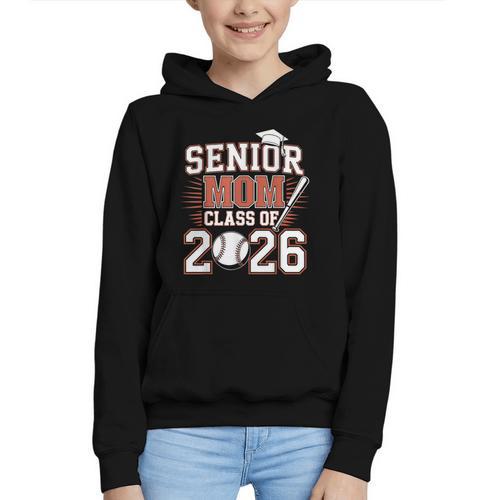 Senior Mom Class Of 2026 Graduate Baseball 2026 Graduation Graphic Youth Hoodie - Sportilla