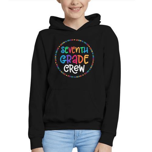 Seventh Grade Crew Back To School Matching Tee For 7th Grade Graphic Youth Hoodie - Savourry