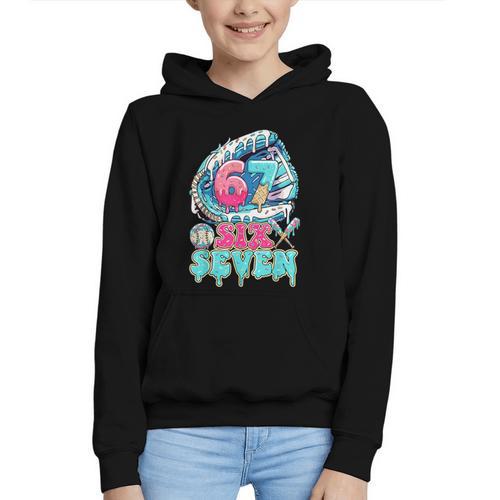Six Seven 67 Ice Cream Drip Baseball For Boy Kids Youth Graphic Youth Hoodie - Sportilla