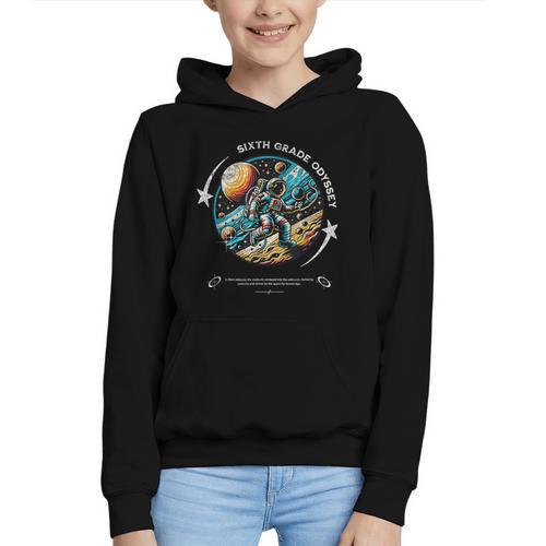 Sixth Grade Back To School Space Rocket Astronaut Graphic Youth Hoodie - Savourry