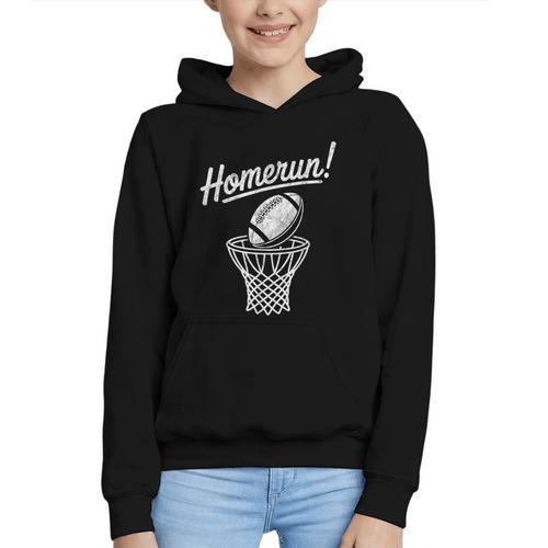 Sports Homerun Football Basketball Baseball Joke Tee Graphic Youth Hoodie - Sportilla