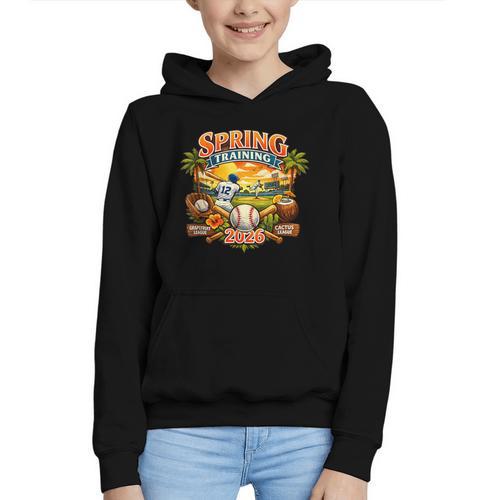 Spring Training 2026 Baseball Vintage Sunset Graphic Youth Hoodie - Sportilla