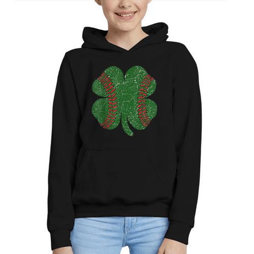 St Patricks Day Shamrock Baseball Saint Paddy's Graphic Youth Hoodie - Sportilla