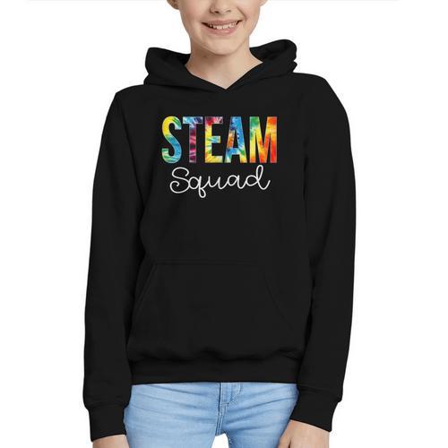 STEAM Squad For Work Tie Dye Back To School Appreciation Day Graphic Youth Hoodie - Savourry
